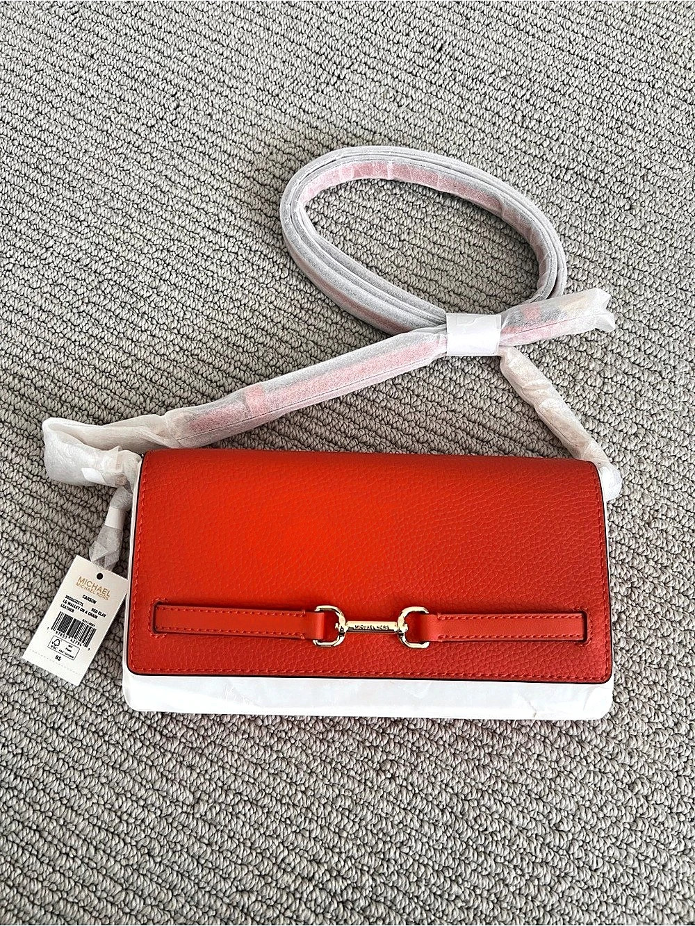 Michael Kors Jet Set Travel Continental Wristlet Leather Wristlet Crossbody in